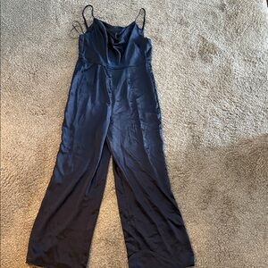 Navy Satin Women's Jumpsuit